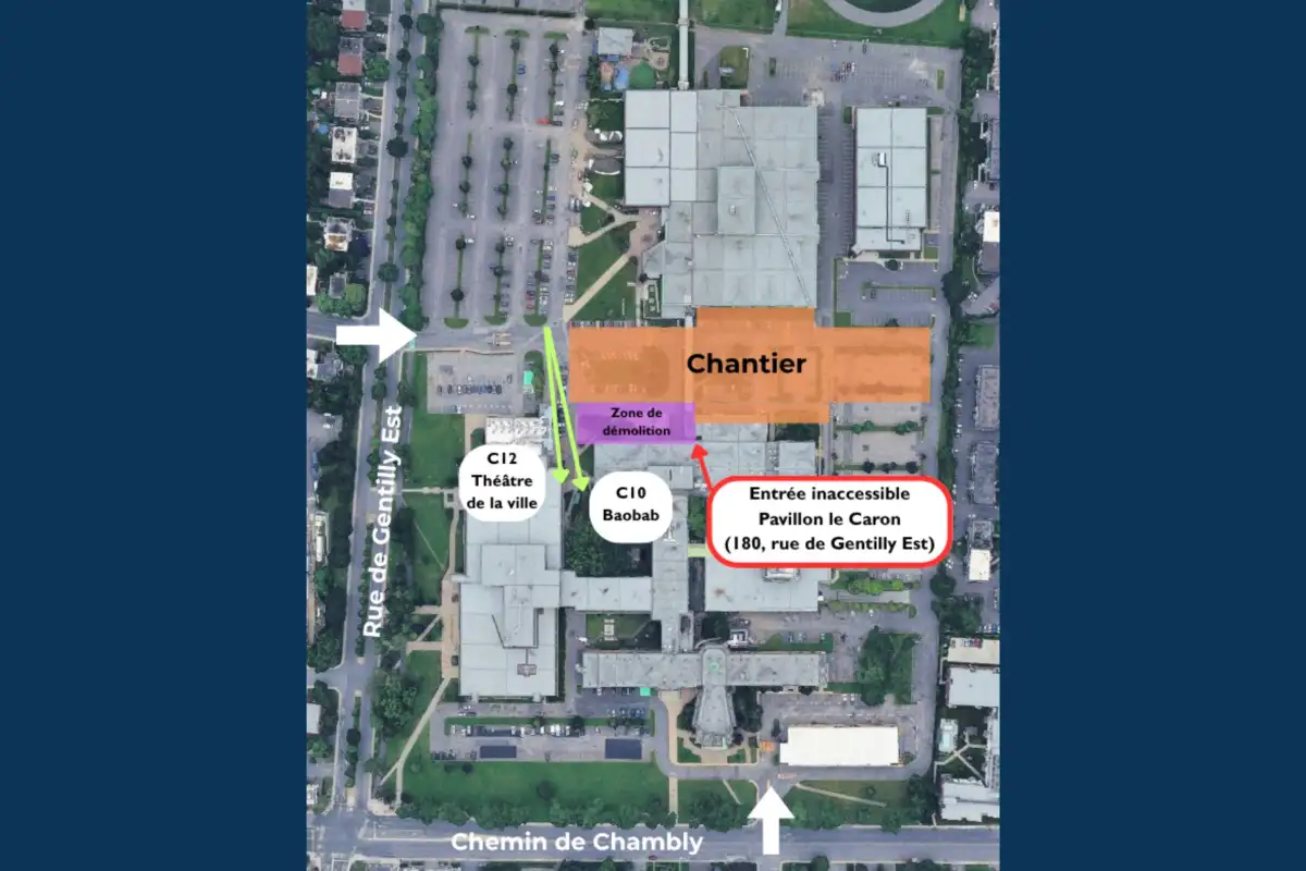 Plan du Cégep avec entrée C-12 et C-10